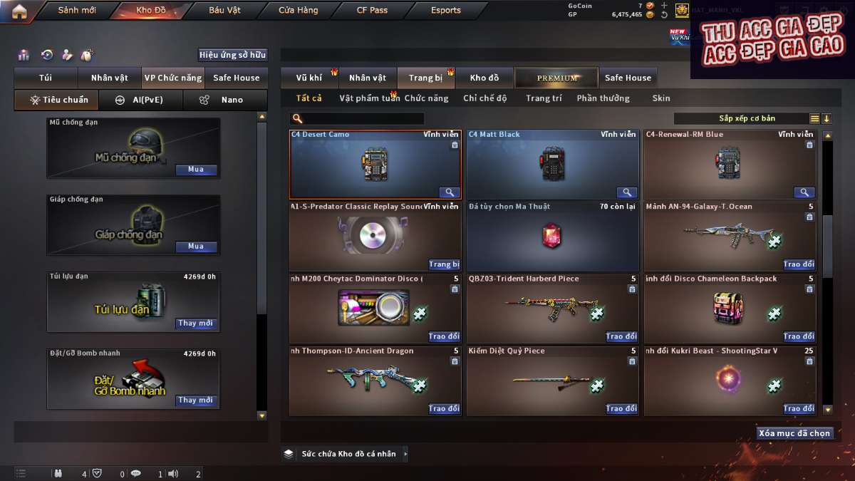 shop acc cf uy tin gia re